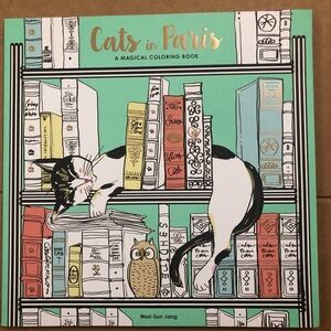Cats in Paris Coloring Book